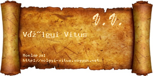 Völgyi Vitus névjegykártya