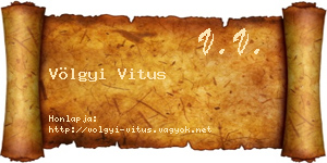 Völgyi Vitus névjegykártya